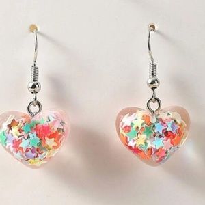 Confetti Stars Trapped Heart Shaped